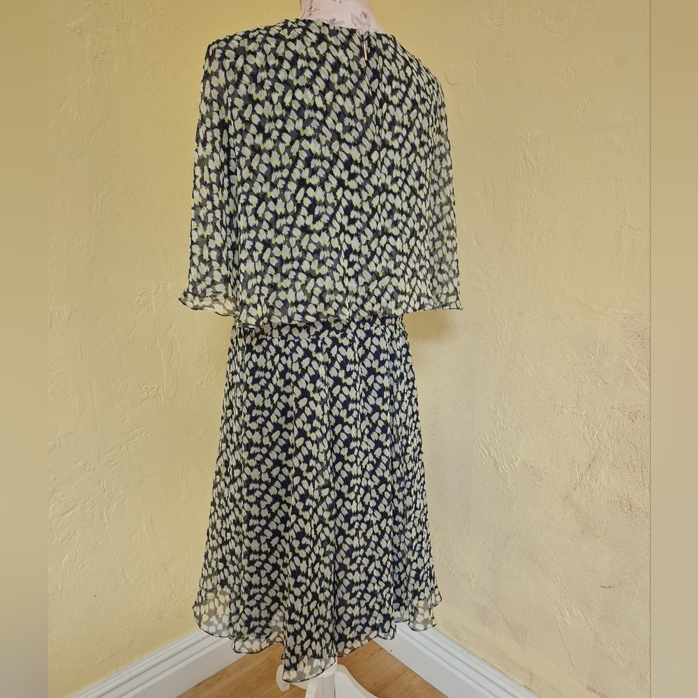 Jason Wu Silk Chiffon Navy Pattern Azure Multi Fl… - image 3